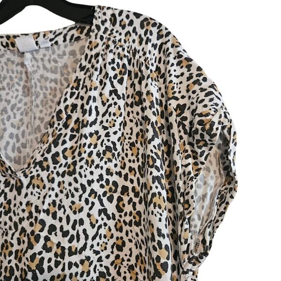 Large Gap Cheetah print cap sleeve tunic blouse short sleeve - Picture 2 of 5